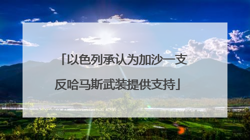 以色列承认为加沙一支反哈马斯武装提供支持