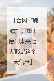 台风“蝴蝶”升级！厦门未来七天都是这个天气→
