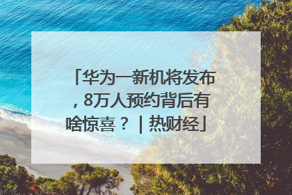 华为一新机将发布，8万人预约背后有啥惊喜？｜热财经