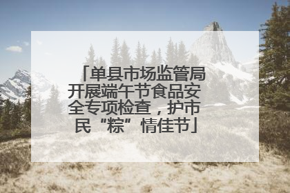 单县市场监管局开展端午节食品安全专项检查，护市民“粽”情佳节
