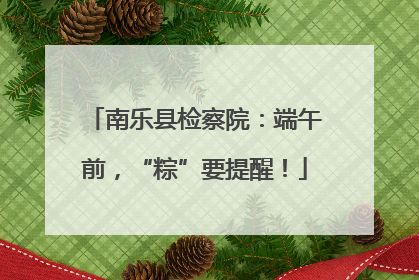 南乐县检察院：端午前，“粽”要提醒！