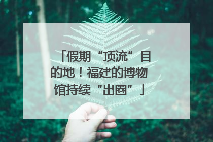 假期“顶流”目的地！福建的博物馆持续“出圈”