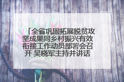 全省巩固拓展脱贫攻坚成果同乡村振兴有效衔接工作动员部署会召开 吴晓军主持并讲话 罗东川作安排部署