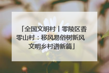 全国文明村丨零陵区香零山村：移风易俗树新风 文明乡村谱新篇