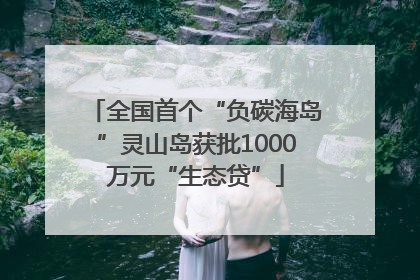 全国首个“负碳海岛”灵山岛获批1000万元“生态贷”