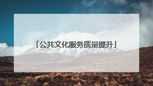 公共文化服务质量提升