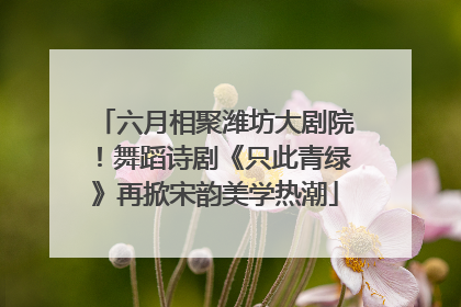 六月相聚潍坊大剧院！舞蹈诗剧《只此青绿》再掀宋韵美学热潮