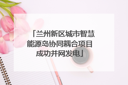 兰州新区城市智慧能源岛协同耦合项目成功并网发电