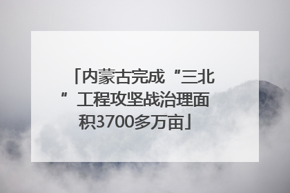 内蒙古完成“三北”工程攻坚战治理面积3700多万亩