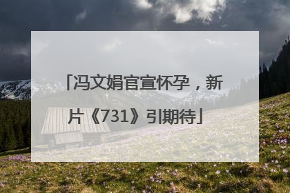 冯文娟官宣怀孕，新片《731》引期待