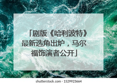 剧版《哈利波特》最新选角出炉，马尔福饰演者公开