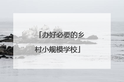 办好必要的乡村小规模学校