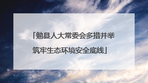 勉县人大常委会多措并举筑牢生态环境安全底线