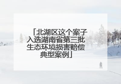 北湖区这个案子入选湖南省第三批生态环境损害赔偿典型案例
