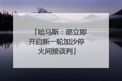 哈马斯：愿立即开启新一轮加沙停火间接谈判