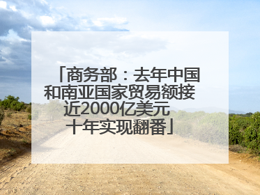 商务部：去年中国和南亚国家贸易额接近2000亿美元 十年实现翻番