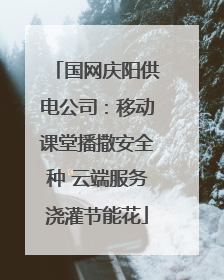 国网庆阳供电公司：移动课堂播撒安全种 云端服务浇灌节能花