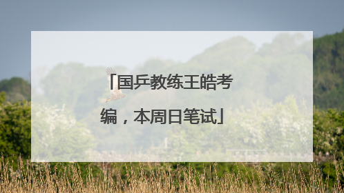 国乒教练王皓考编，本周日笔试
