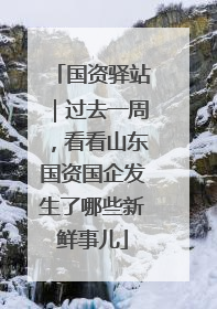 国资驿站｜过去一周，看看山东国资国企发生了哪些新鲜事儿
