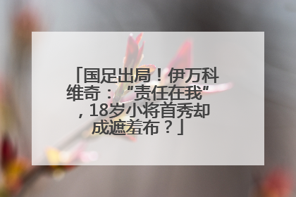 国足出局！伊万科维奇：“责任在我”，18岁小将首秀却成遮羞布？