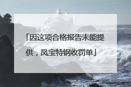 因这项合格报告未能提供，凤宝特钢收罚单