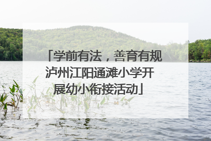 学前有法，善育有规 泸州江阳通滩小学开展幼小衔接活动