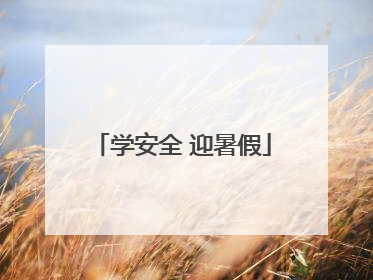 学安全 迎暑假