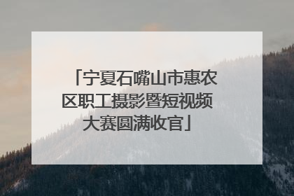 宁夏石嘴山市惠农区职工摄影暨短视频大赛圆满收官