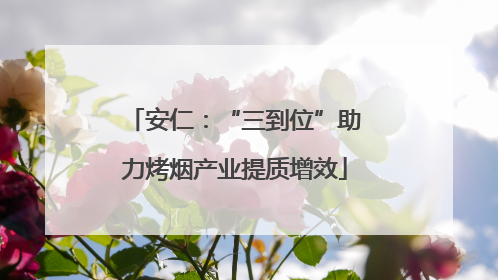 安仁：“三到位”助力烤烟产业提质增效