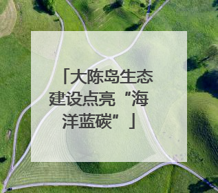 大陈岛生态建设点亮“海洋蓝碳”