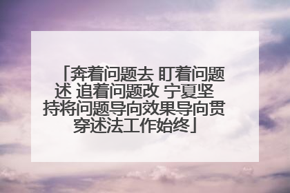 奔着问题去 盯着问题述 追着问题改 宁夏坚持将问题导向效果导向贯穿述法工作始终