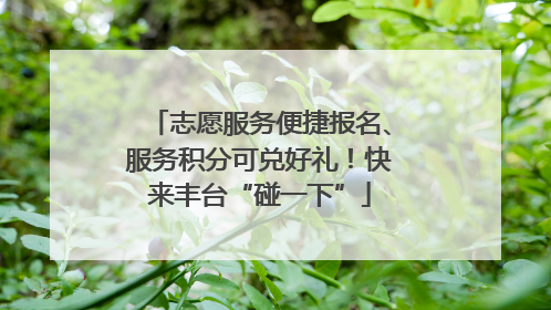志愿服务便捷报名、服务积分可兑好礼！快来丰台“碰一下”
