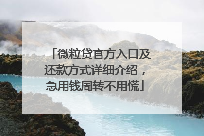 微粒贷官方入口及还款方式详细介绍，急用钱周转不用慌