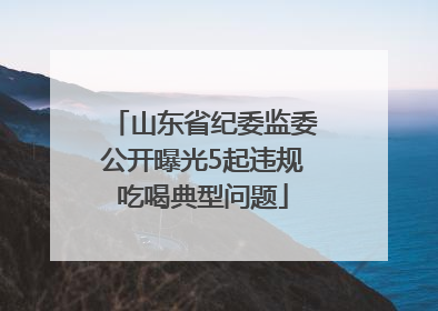 山东省纪委监委公开曝光5起违规吃喝典型问题