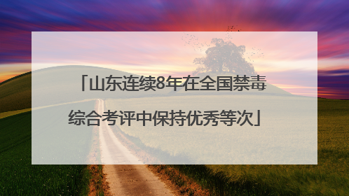 山东连续8年在全国禁毒综合考评中保持优秀等次