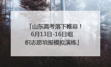 山东高考落下帷幕！6月13日-16日组织志愿填报模拟演练