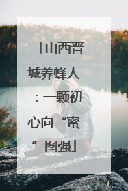 山西晋城养蜂人：一颗初心向“蜜”图强