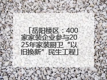 岳阳楼区：400家家装企业参与2025年家装厨卫“以旧换新”民生工程