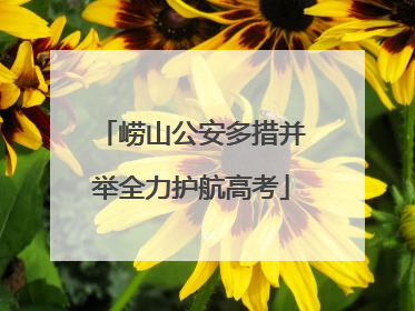 崂山公安多措并举全力护航高考