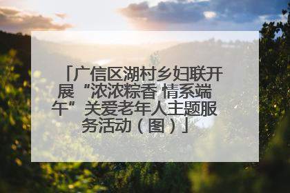 广信区湖村乡妇联开展“浓浓粽香 情系端午”关爱老年人主题服务活动（图）