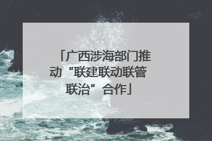 广西涉海部门推动“联建联动联管联治”合作