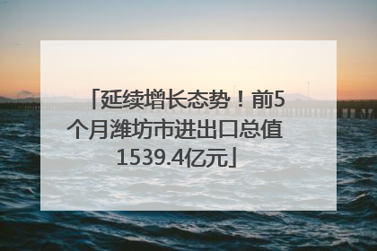 延续增长态势！前5个月潍坊市进出口总值1539.4亿元