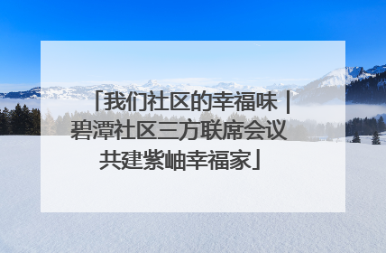 我们社区的幸福味｜碧潭社区三方联席会议共建紫岫幸福家
