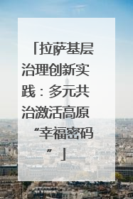 拉萨基层治理创新实践：多元共治激活高原“幸福密码”
