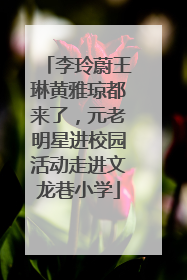 李玲蔚王琳黄雅琼都来了，元老明星进校园活动走进文龙巷小学