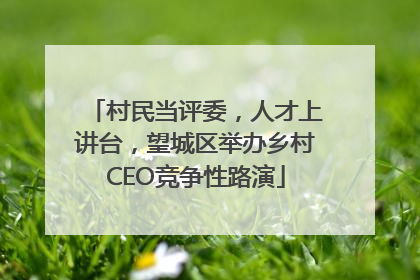 村民当评委，人才上讲台，望城区举办乡村CEO竞争性路演