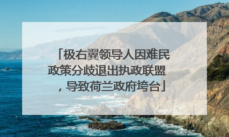 极右翼领导人因难民政策分歧退出执政联盟，导致荷兰政府垮台