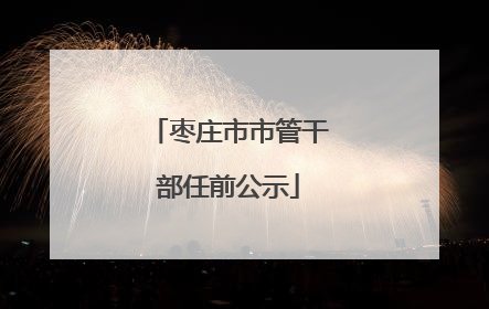 枣庄市市管干部任前公示