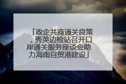 政企共商通关良策，秀英边检站召开口岸通关服务座谈会助力海南自贸港建设