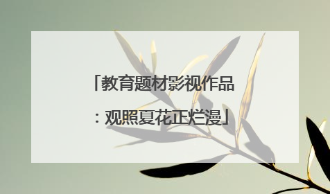 教育题材影视作品：观照夏花正烂漫